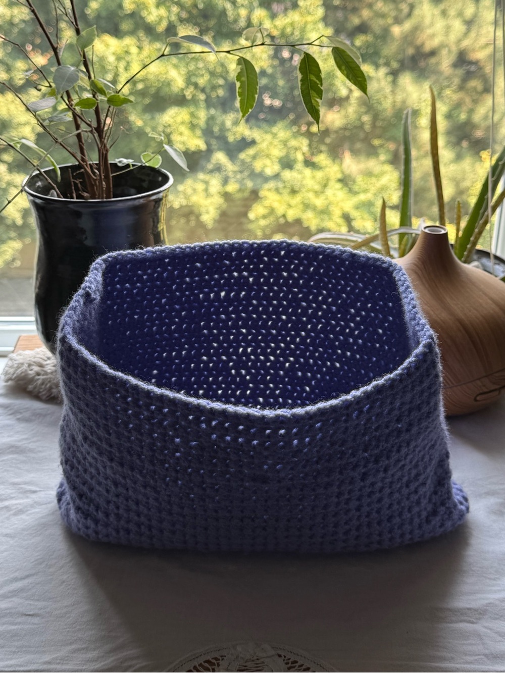 Handmade Crochet lilac pouch